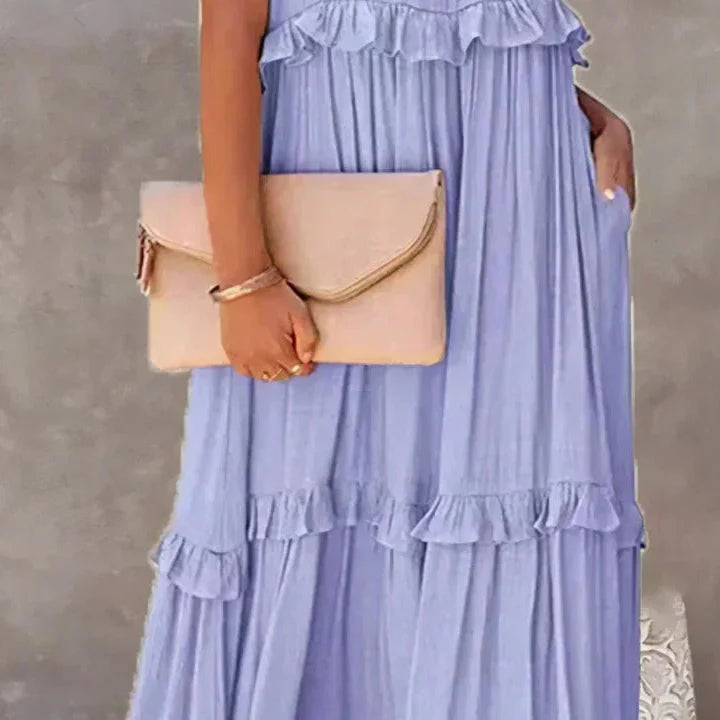 Robyn – Halter Ruffle Maxi Dress