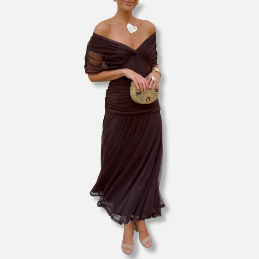 Avelora – Elegant V-Neck Maxi Dress