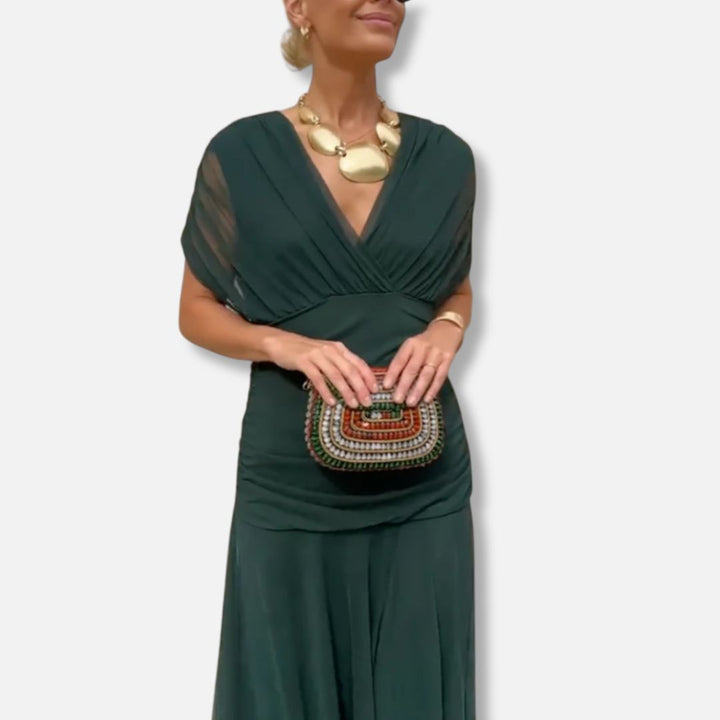 Avelora – Elegant V-Neck Maxi Dress
