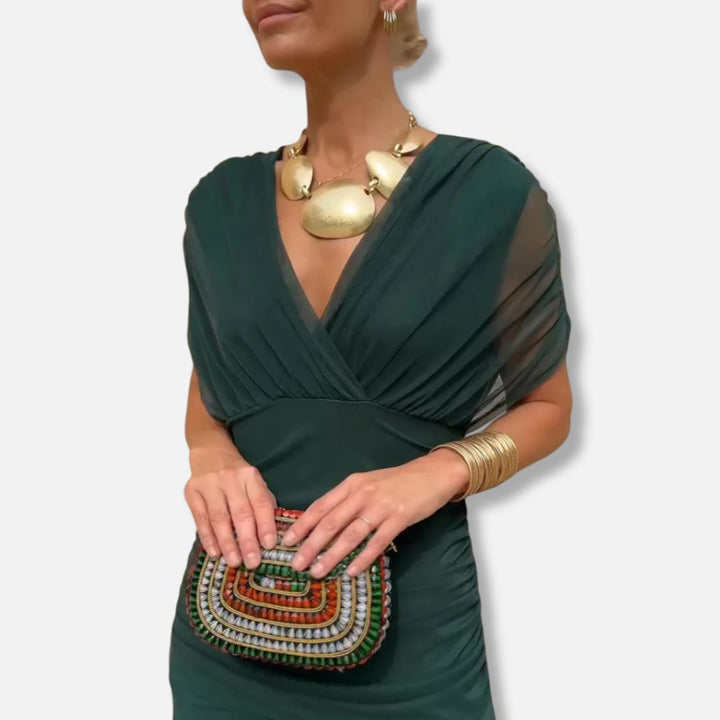 Avelora – Elegant V-Neck Maxi Dress