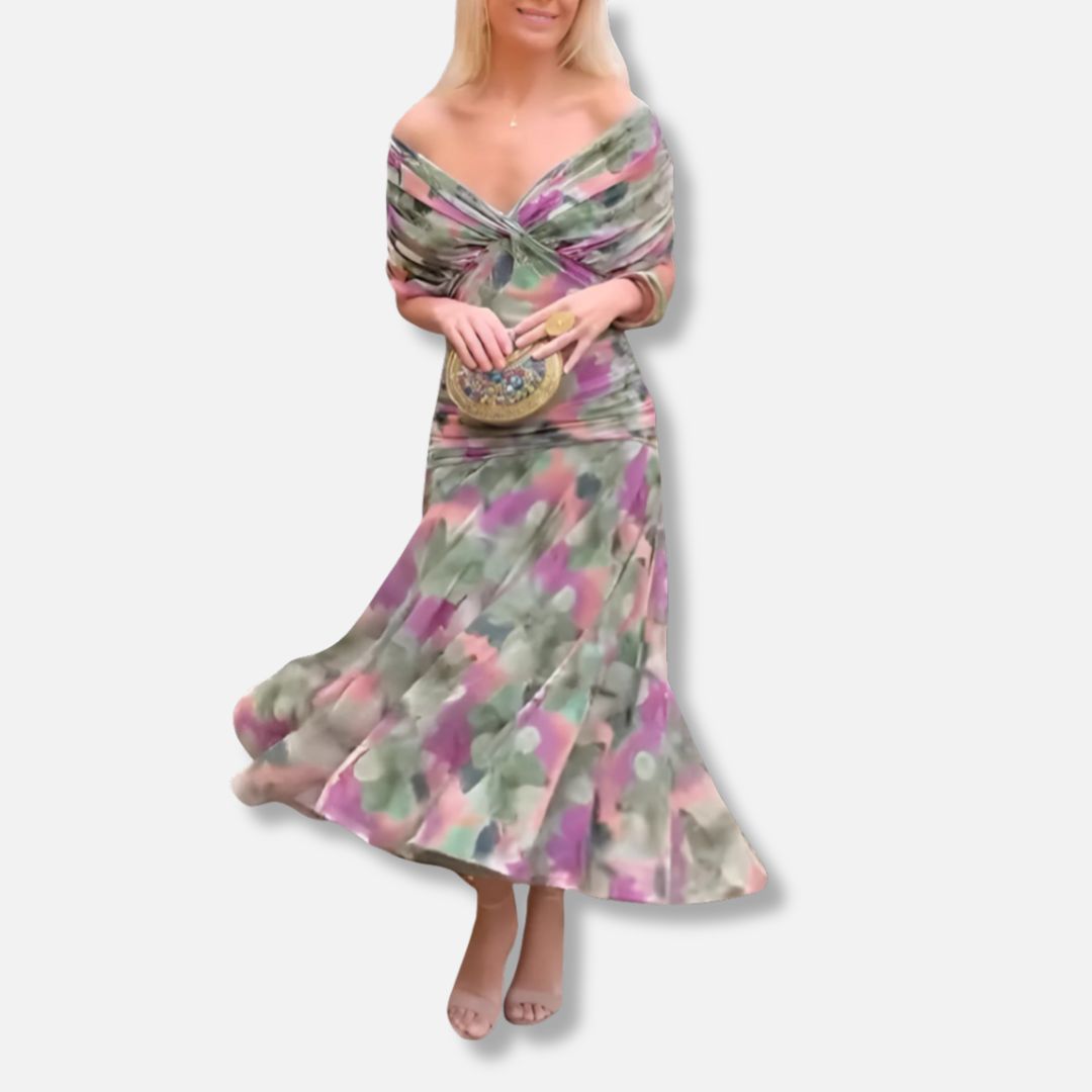 Avelora – Elegant V-Neck Maxi Dress