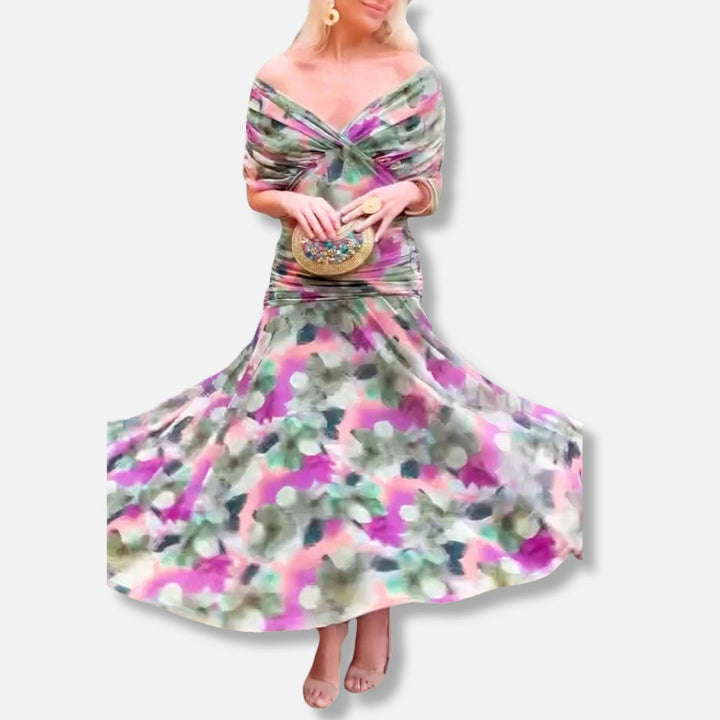 Avelora – Elegant V-Neck Maxi Dress