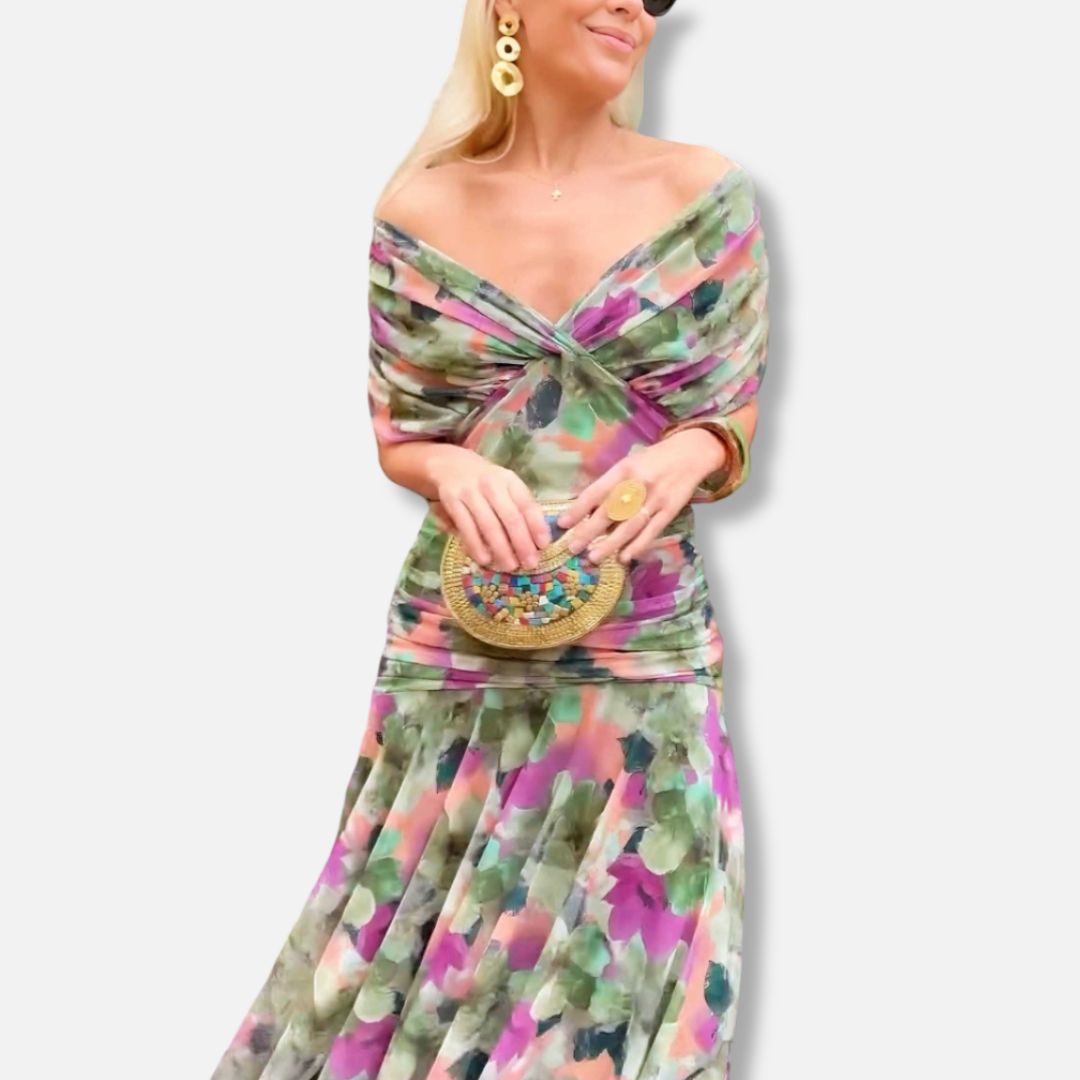 Avelora – Elegant V-Neck Maxi Dress