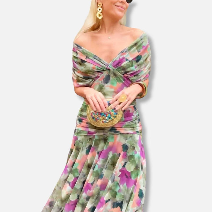 Avelora – Elegant V-Neck Maxi Dress