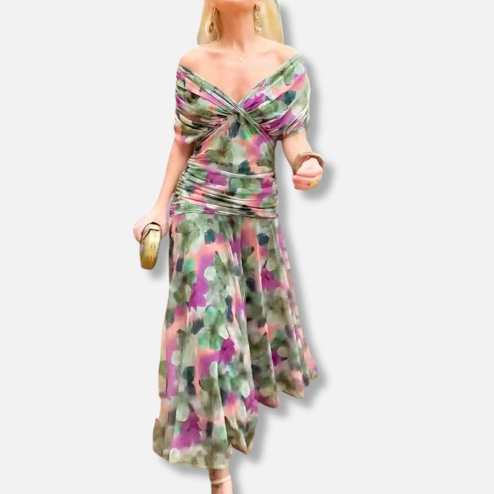 Avelora – Elegant V-Neck Maxi Dress