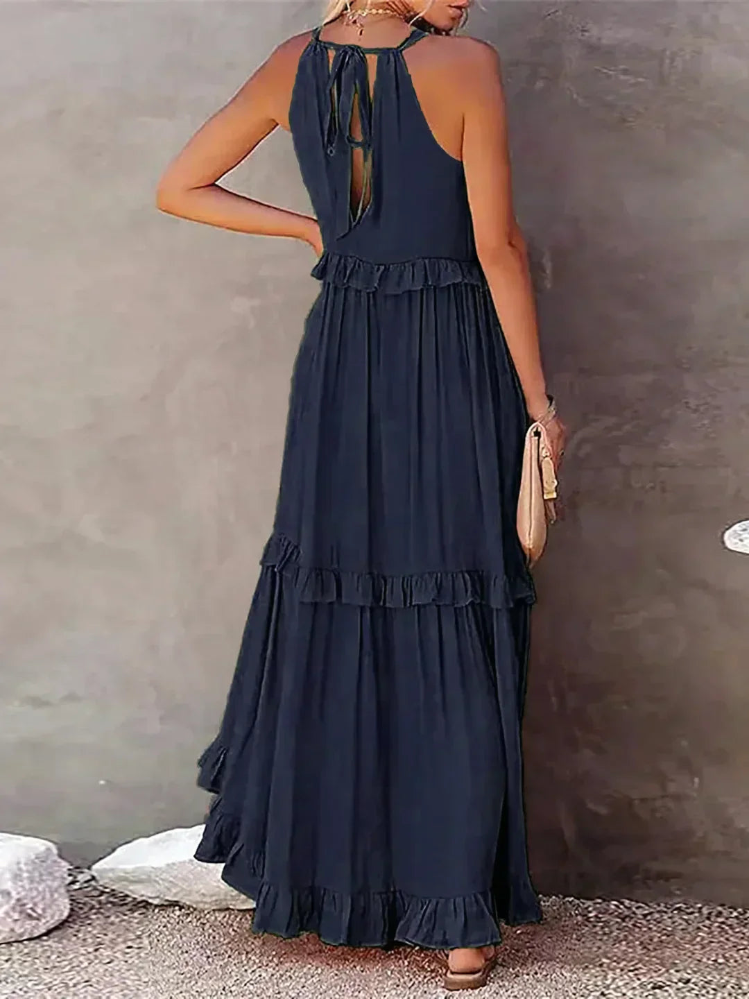 Robyn – Halter Ruffle Maxi Dress