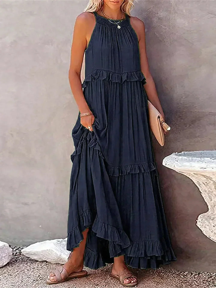 Robyn – Halter Ruffle Maxi Dress