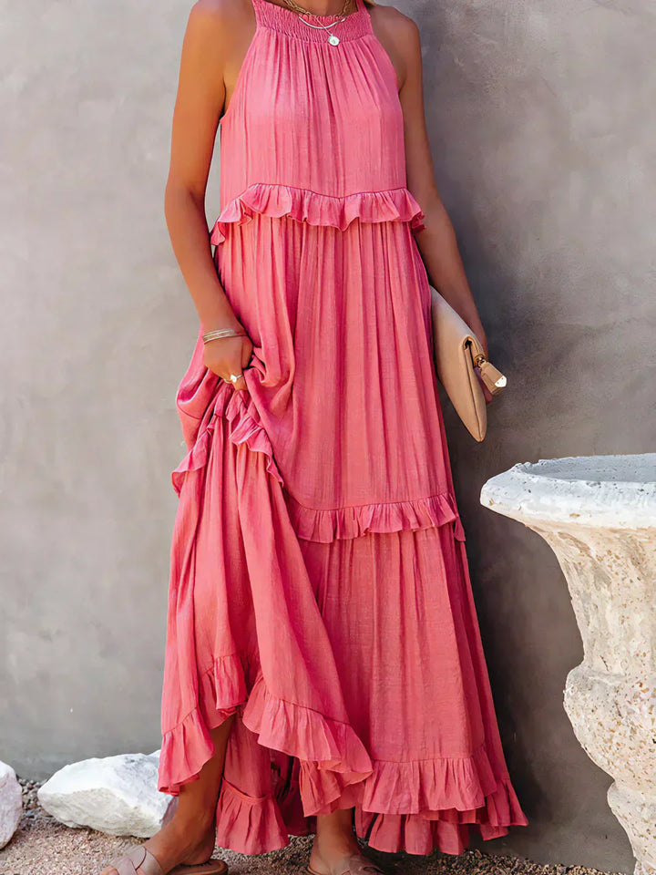 Robyn – Halter Ruffle Maxi Dress