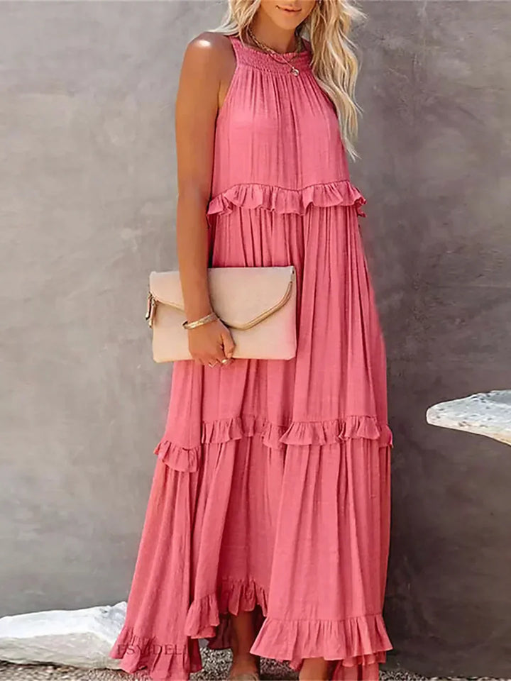 Robyn – Halter Ruffle Maxi Dress