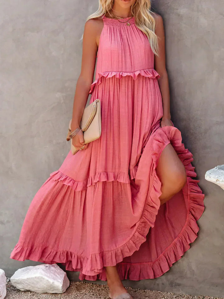 Robyn – Halter Ruffle Maxi Dress