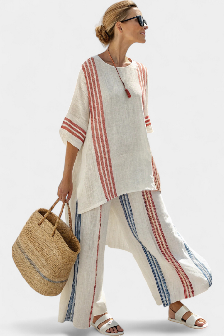 Maya – Striped Bamboo Linen Set
