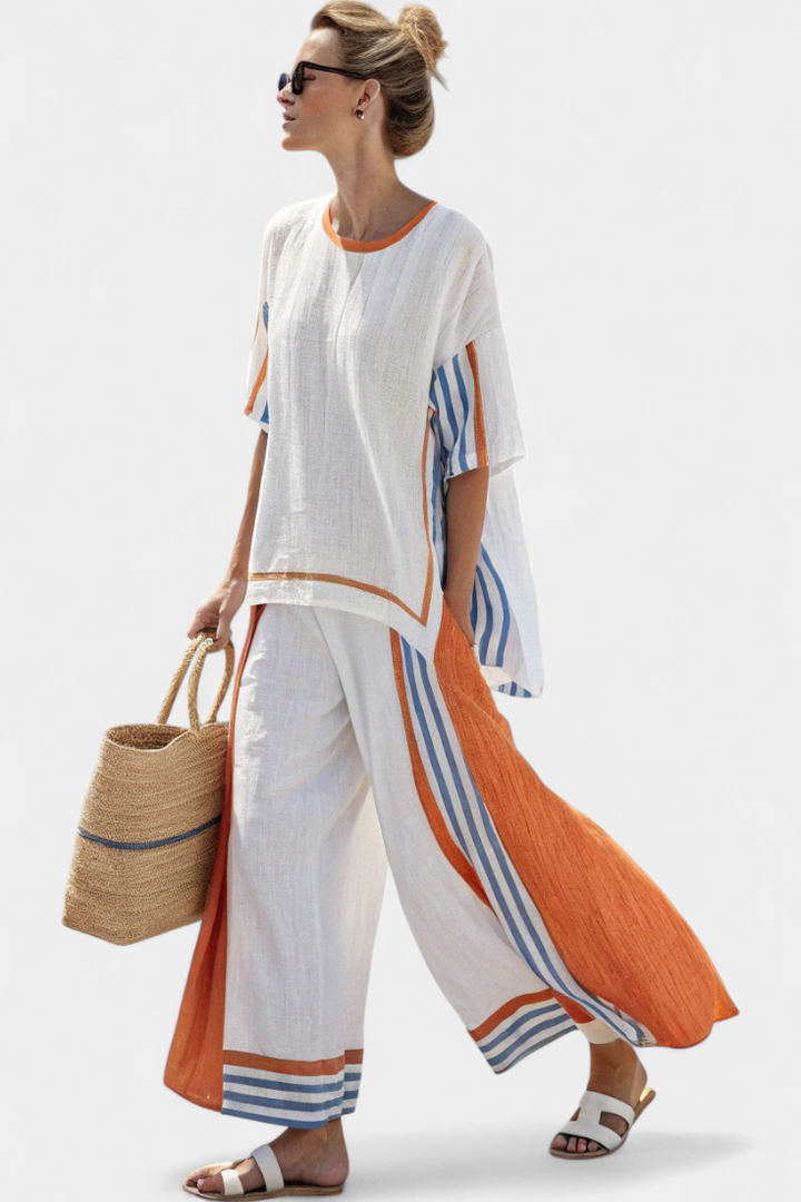 Maya – Striped Bamboo Linen Set