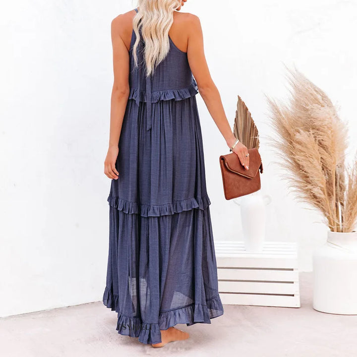 Robyn – Halter Ruffle Maxi Dress