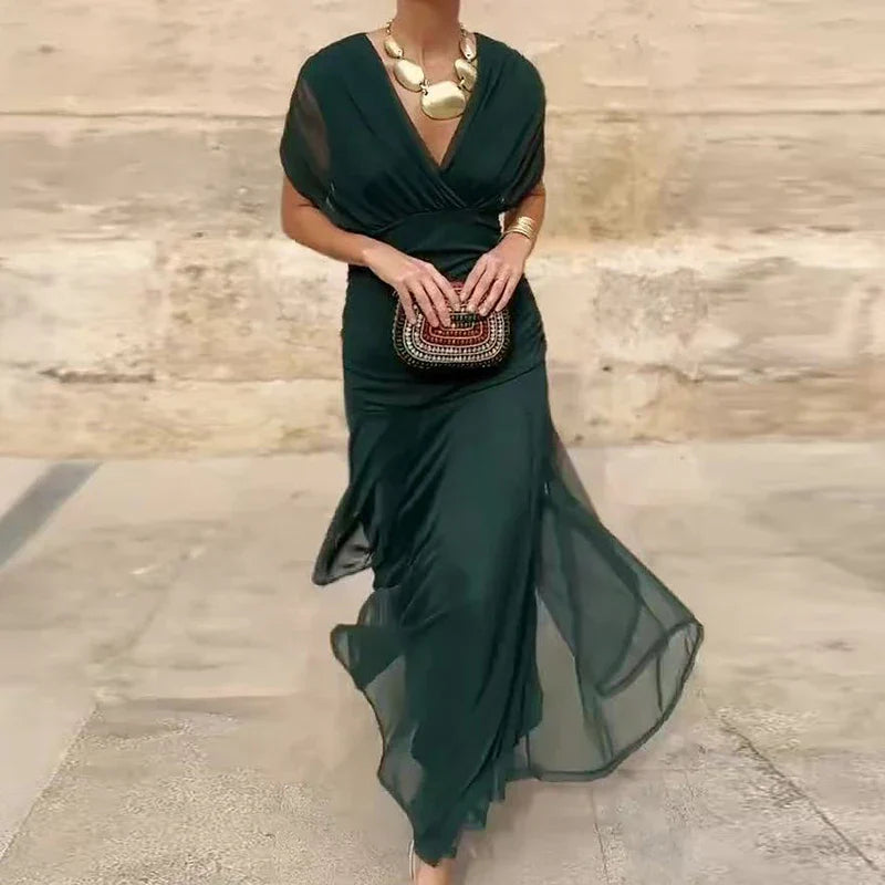 Avelora – Elegant V-Neck Maxi Dress