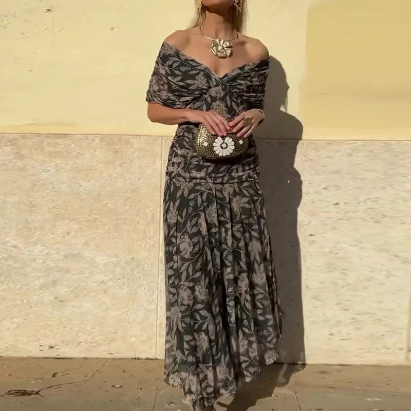 Avelora – Elegant V-Neck Maxi Dress