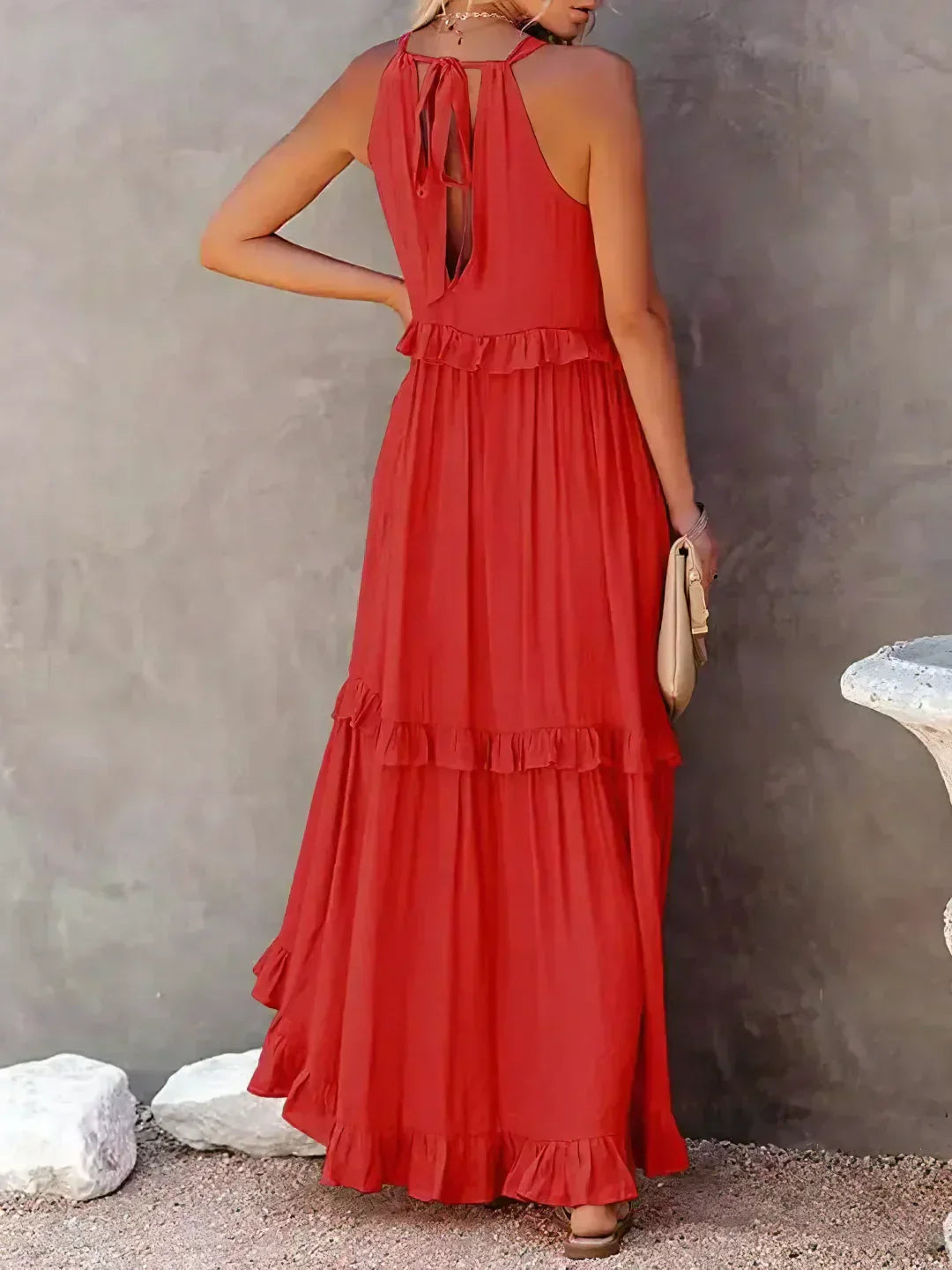 Robyn – Halter Ruffle Maxi Dress