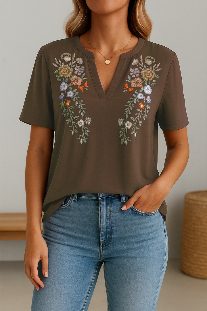 Maristella – Embroidered Elegance Top