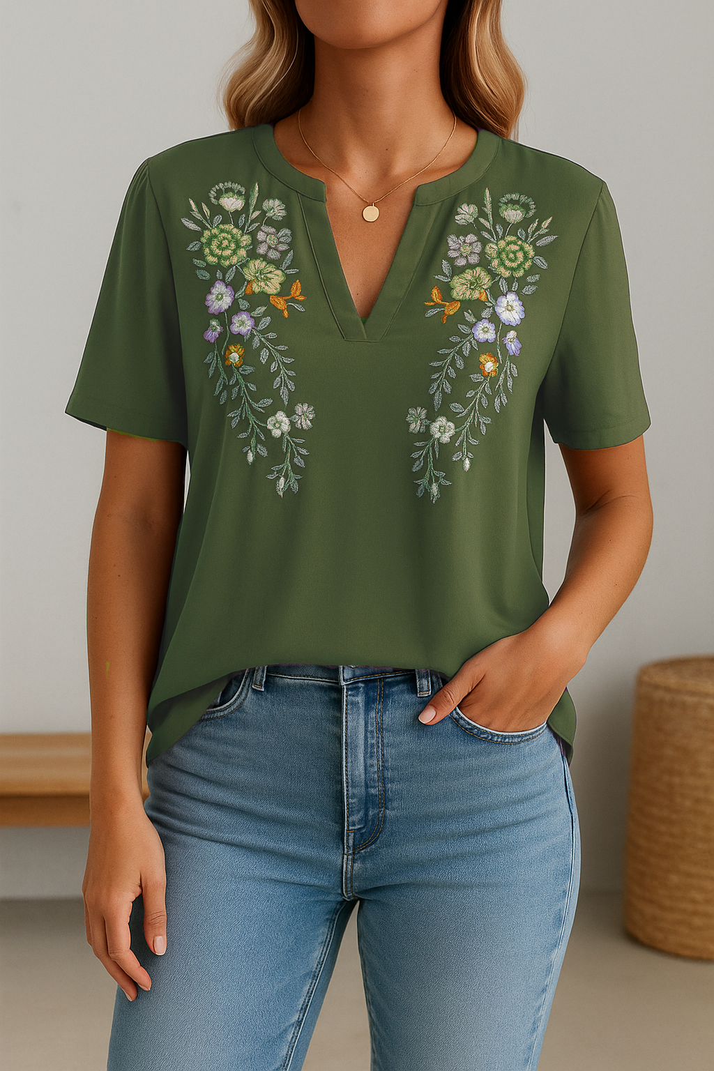 Maristella – Embroidered Elegance Top