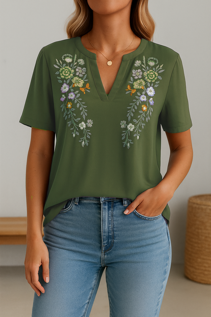 Maristella – Embroidered Elegance Top