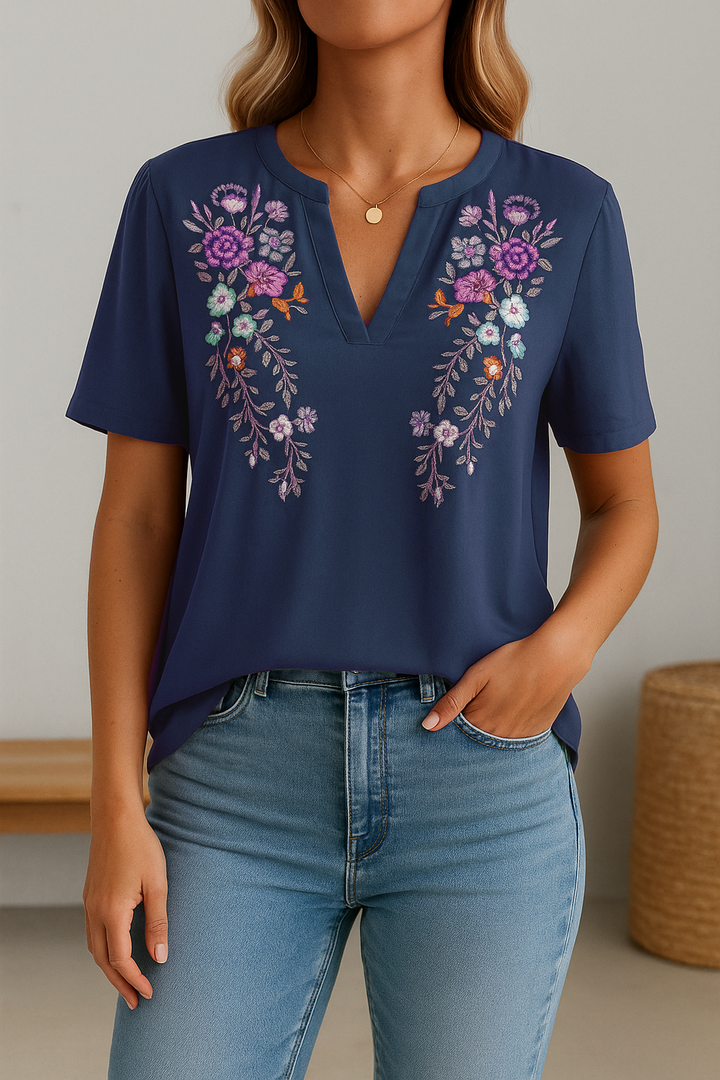 Maristella – Embroidered Elegance Top