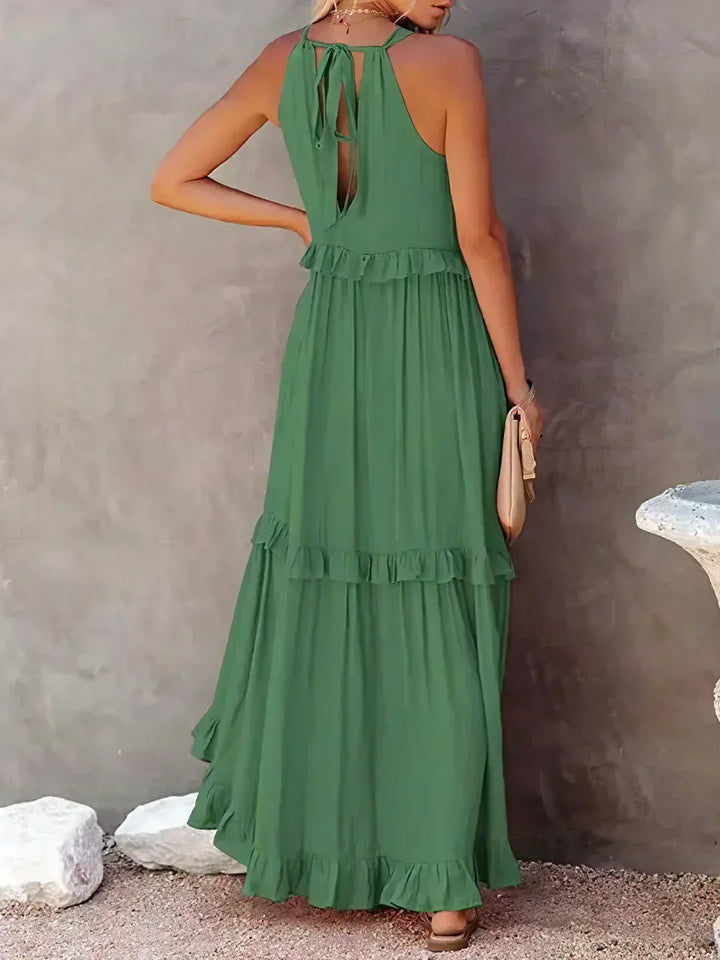 Robyn – Halter Ruffle Maxi Dress
