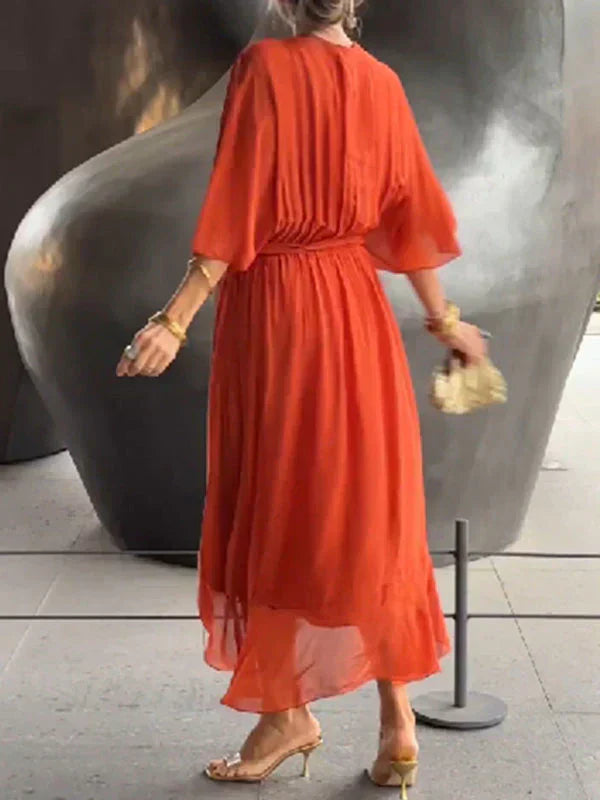 Evelyn – Deep V-Neck Dress